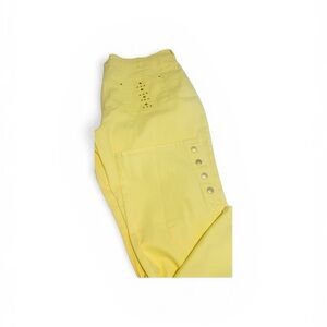 Diane Gilman Bright Yellow Button-Front Pants